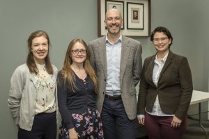 A photograph of Emily Greenan, Joan Ni Gabhann, Prof Conor Murphy and Christine Goodchild